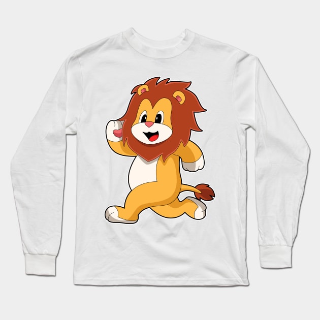 Lion Runner Running Long Sleeve T-Shirt by Markus Schnabel